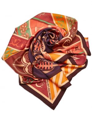 Fular de mătase cu imprimeu geometric Hermes