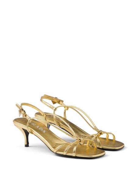 Leder sandale Prada gold