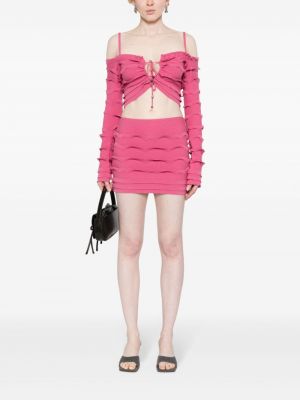 Mini sukně s volány Blumarine růžové