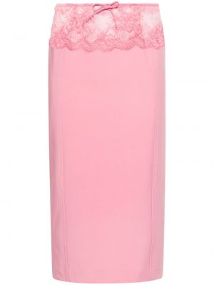 Suknja pencil s čipkom Blumarine ružičasta