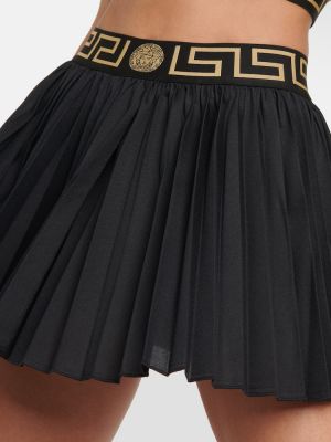 Mini spódniczka plisowana Versace czarna