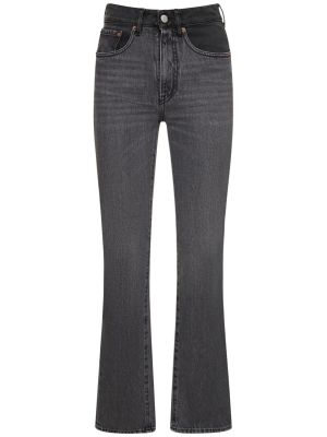 Jeans a vita alta di cotone Mm6 Maison Margiela grigio