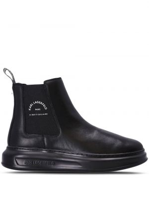 Usnjene gumijasti škornji Karl Lagerfeld črna
