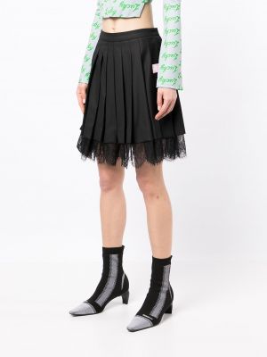 Krajkové plisované květinové sukně Natasha Zinko černé