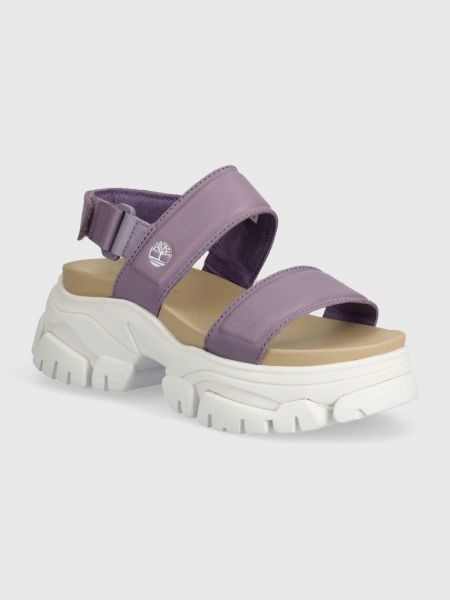 Kožené sandály na platformě Timberland fialové