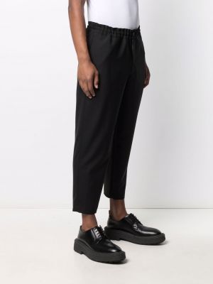 Vlněné rovné kalhoty Black Comme Des Garçons černé