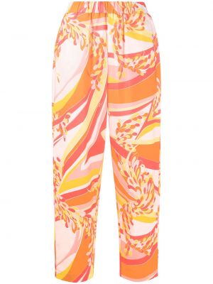 Pantalones rectos con estampado con estampado abstracto Emilio Pucci naranja