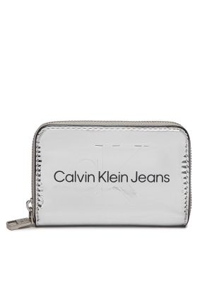 Πορτοφόλι με φερμουάρ Calvin Klein Jeans ασημί
