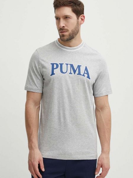 Pamučna majica Puma siva