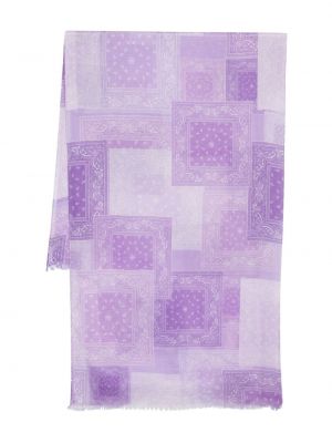 Bavlnený šál s potlačou s paisley vzorom Destin fialová