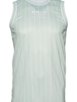 Pruhované priliehavé tričko z polyesteru Karl Kani - biela