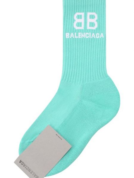 Хлопковые носки Balenciaga голубые