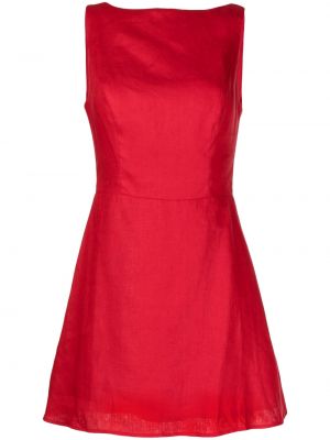 Ленена мини рокля Reformation червено