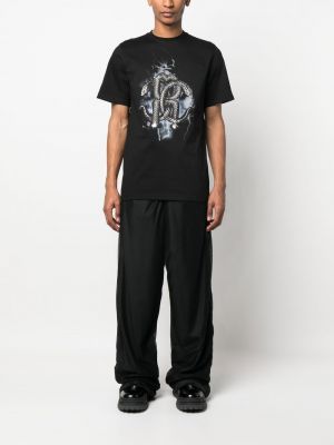 T-krekls ar apdruku ar čūskas rakstu Roberto Cavalli melns