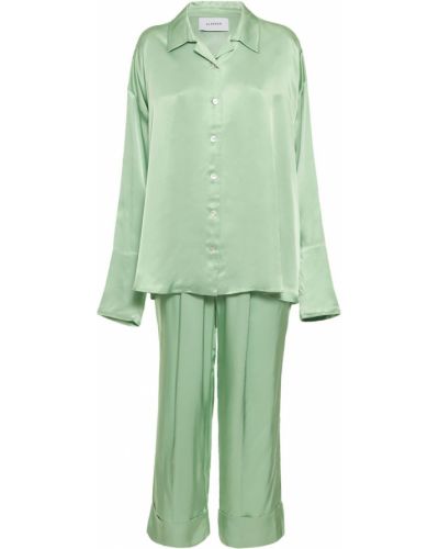 Satynowa piżama Sleeper zielona