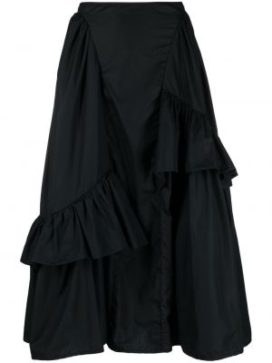 Bavlnená midi sukňa s volánmi Cecilie Bahnsen čierna