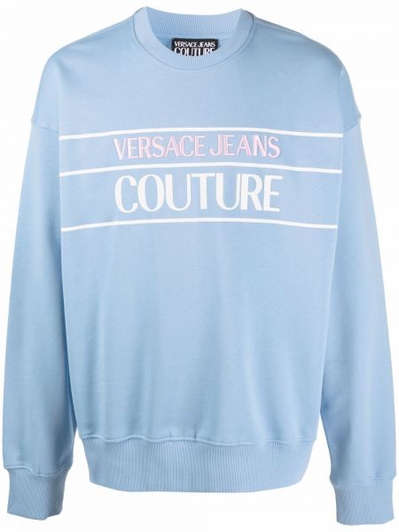Sudadera con bordado Versace Jeans Couture azul