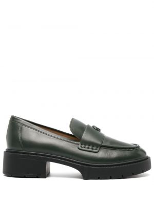 Pantofi loafer din piele Coach verde
