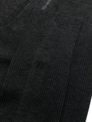 Chaussettes brodeés en coton Tom Ford gris