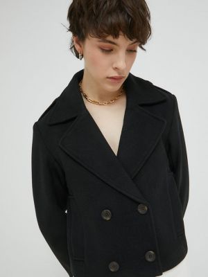 Шерстяная куртка Abercrombie & Fitch черная