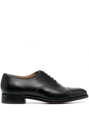 Кожени обувки в стил дерби с връзки с дантела Fursac черно