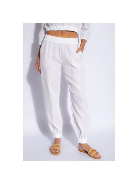 Pantalones de algodón Hanro blanco