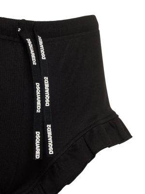 Pantaloni scurți din bumbac Dsquared2 negru