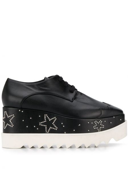 Zapatos oxford con plataforma de estrellas Stella Mccartney negro