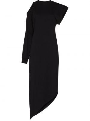 Bavlněné dlouhé šaty s dlouhými rukávy A.w.a.k.e. Mode - černá