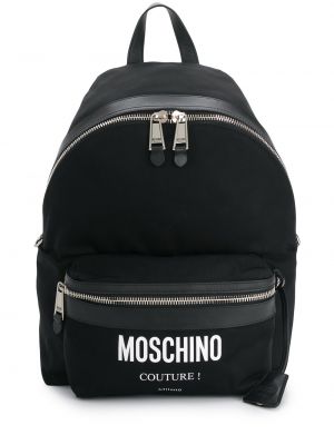 Sac à dos à imprimé Moschino noir