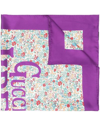 Pañuelo de flores con estampado Gucci violeta