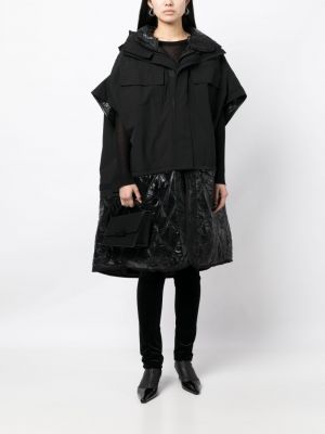 Pikowany krótki płaszcz z kapturem Junya Watanabe czarny
