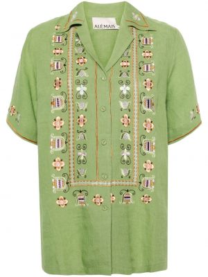 Lininė marškiniai Alemais žalia