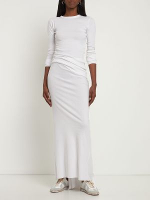 Βαμβακερή maxi φούστα από ζέρσεϋ Ann Demeulemeester λευκό