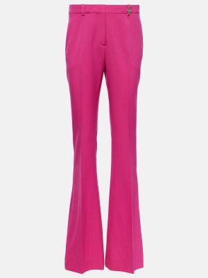 Volnene ravne hlače Versace roza