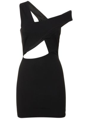Asymetrické mini šaty jersey Dundas černé