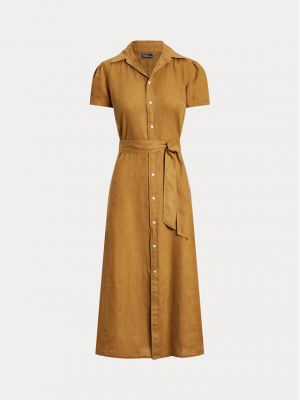 Priliehavé šaty Polo Ralph Lauren hnedá