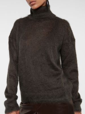 Džemperis ar augstu apkakli mohēras Saint Laurent brūns