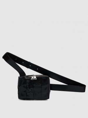 Шкіряна сумка через плече Bottega Veneta чорна