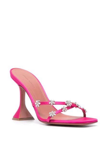 Sandales à imprimé en cristal Amina Muaddi rose