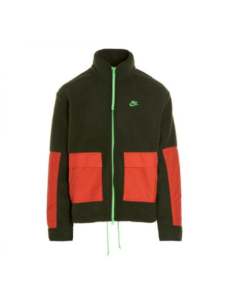 Спортивная флисовая длинная куртка с длинным рукавом Nike зеленая