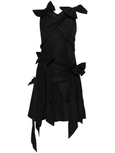 Drapované rozšírené šaty s mašľou Viktor & Rolf čierna