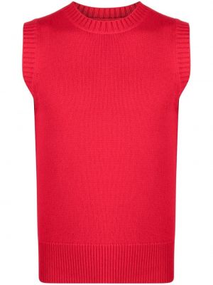 Кашмирен пуловер без ръкави с кръгло деколте Extreme Cashmere червено