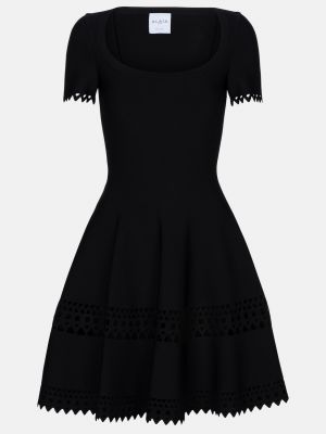 Платье мини из джерси Alaïa черное