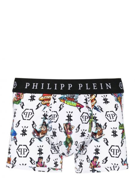 Σορτς με σχέδιο Philipp Plein λευκό