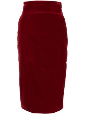 Jupe crayon taille haute en coton Alexandre Vauthier rouge