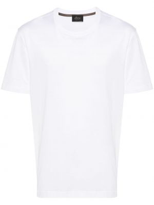 Bavlnené tričko s okrúhlym výstrihom Brioni biela