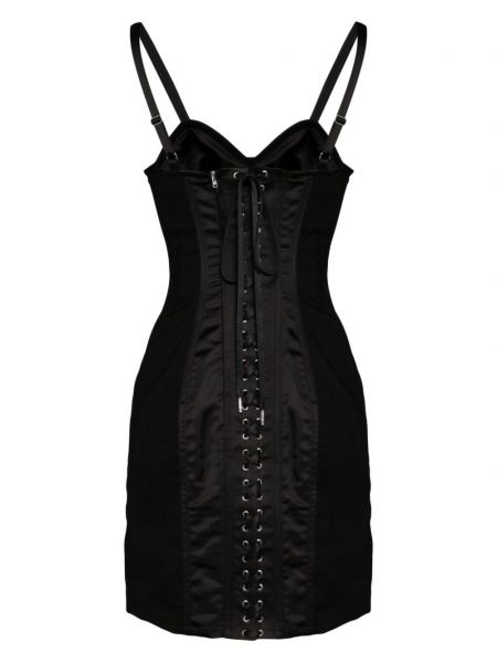Satynowa sukienka koktajlowa Jean Paul Gaultier czarna