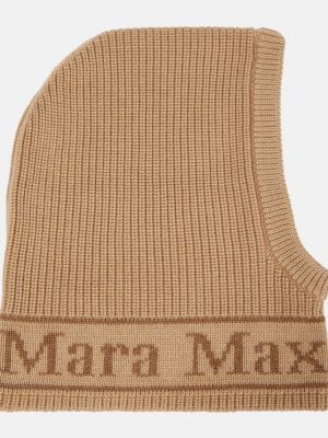 Vlnená čiapka Max Mara hnedá