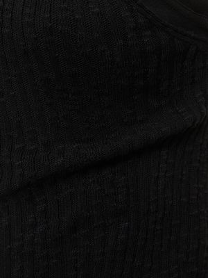 Bombažna dolga obleka Jil Sander črna